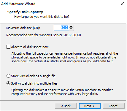Προσθήκη νέου δίσκου σε VM στο VMware Workstation