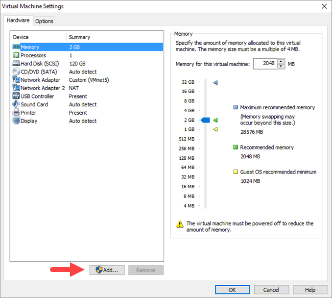 Προσθήκη νέας κάρτας δικτύου σε VM στο VMware Workstation