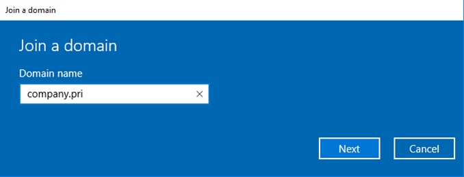 Πριν το join σε ένα Active Directory domain