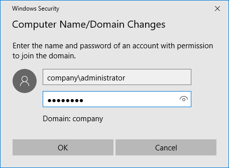 Domain join έναν Windows Server 2016 στο Active Directory