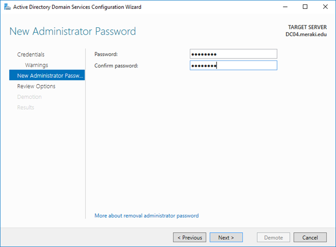 Αφαίρεση (demote) Domain Controller από το Active Directory