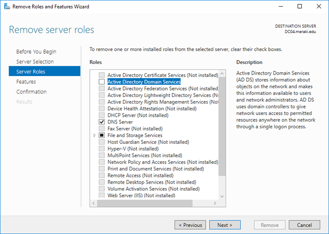 Αφαίρεση (demote) Domain Controller από το Active Directory