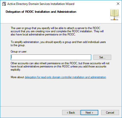 Εγκατάσταση Staged RODC στον Windows Server 2016