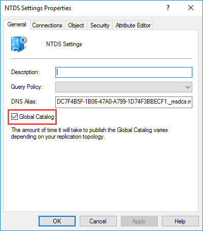 Προσθήκη και αφαίρεση ενός Global Catalog server σε έναν DC