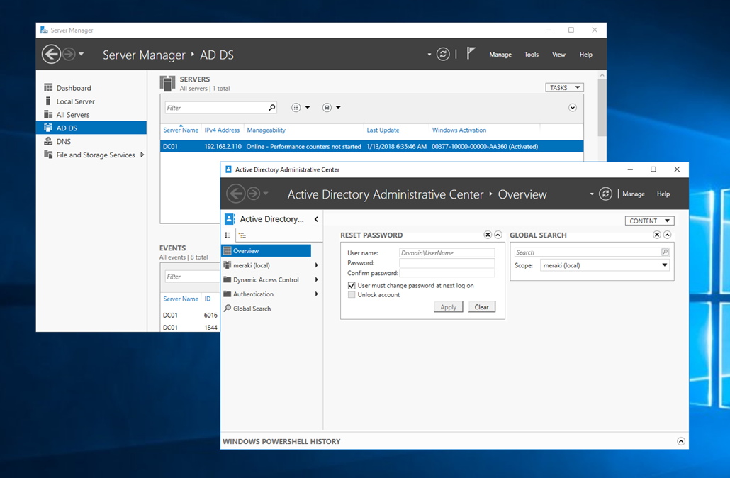 Настройка сервера windows server 2016. Active Directory Windows Server. Windows Server 2016. Панель Active Directory. Active Directory 2016.