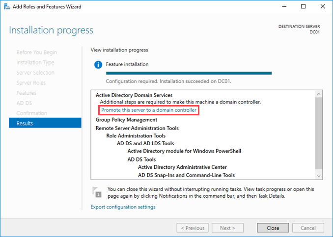 Δημιουργία νέου Active Directory στον Windows Server 2016