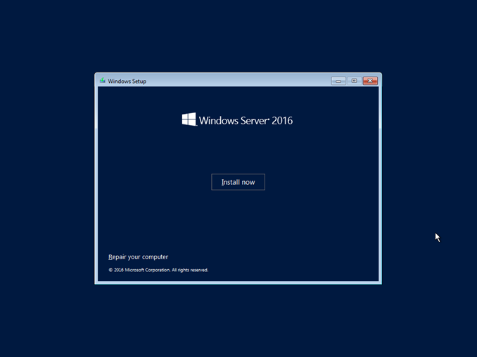 Εγκατάσταση Windows Server 2016 (GUI) Desktop Experience