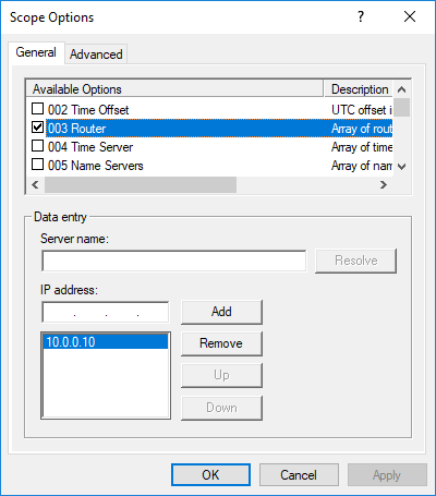 Ρύθμιση DHCP Server και Scope Options στον Windows Server 2016