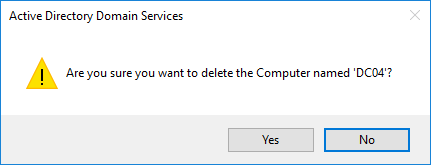 Εξαναγκαστική αφαίρεση DC από το Active Directory
