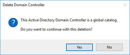 Εξαναγκαστική αφαίρεση DC από το Active Directory