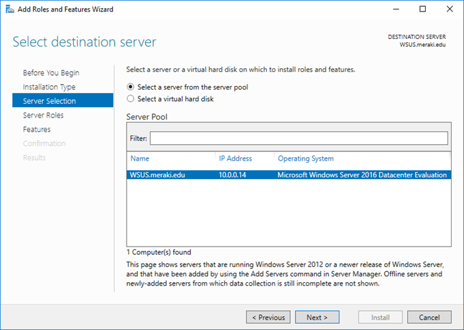 Εγκατάσταση WSUS στον Windows Server 2016