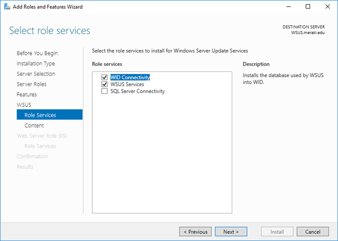 Εγκατάσταση WSUS στον Windows Server 2016