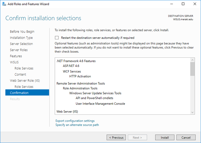 Εγκατάσταση WSUS στον Windows Server 2016