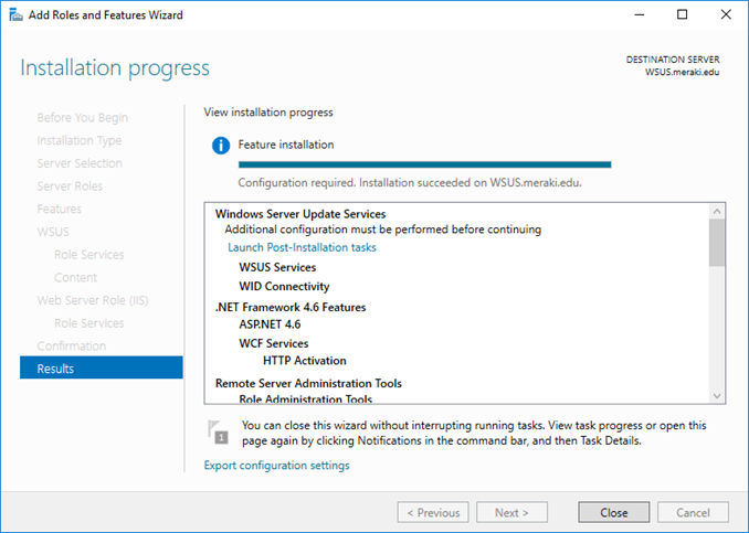 Εγκατάσταση WSUS στον Windows Server 2016